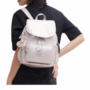 Kipling City Pack S Light Pink Nylon Backpack Monkey Charm